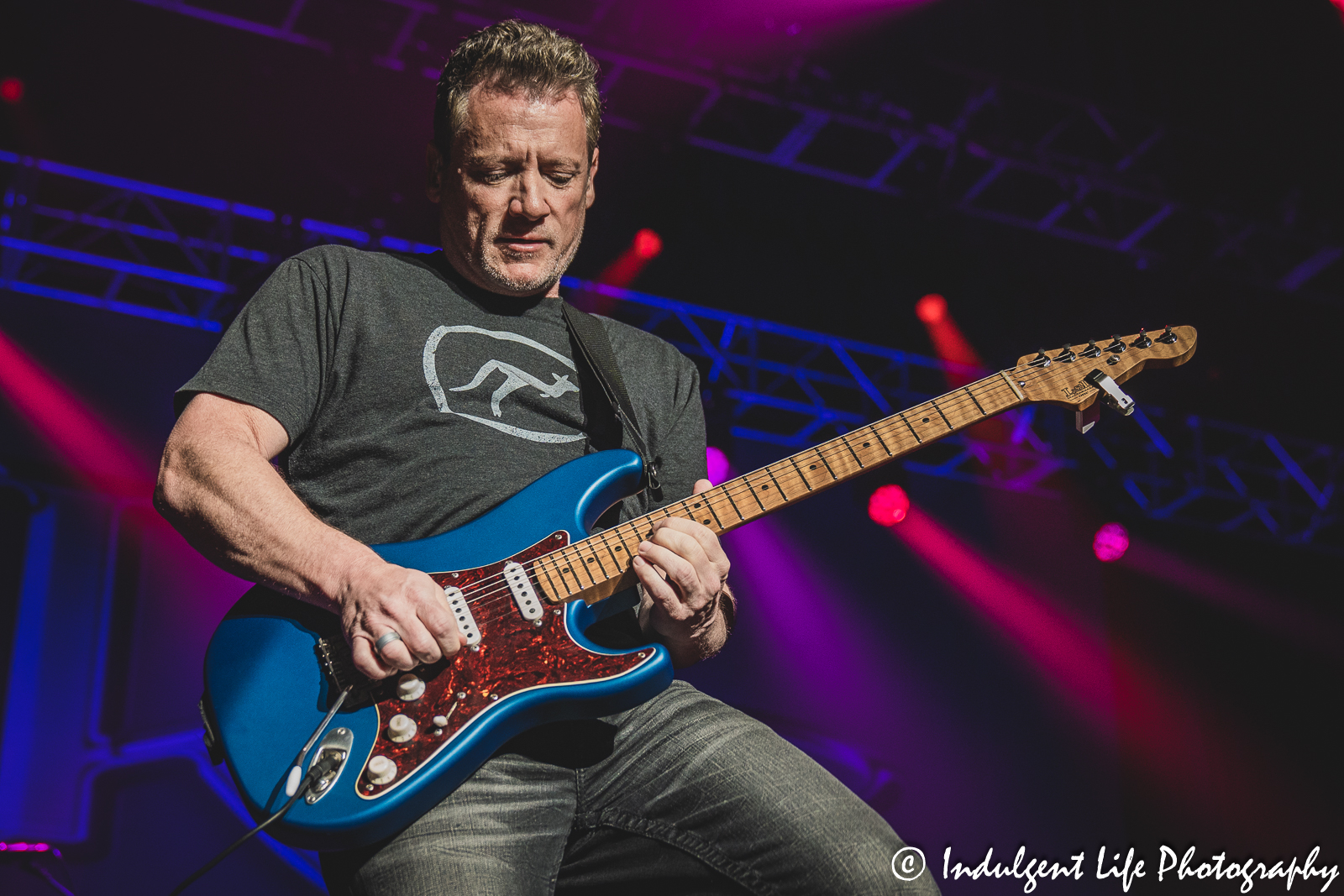 Guitarist Colin Whinnery of Littler River Band playing live at Star Pavilion inside of Ameristar Casino Hotel Kansas City on March 25, 2023.