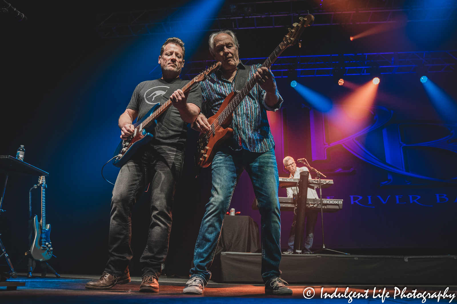 LRB frontman and bass player Wayne Nelson performing with guitarist Colin Whinnery and keyboardist Chris Marion at Ameristar Casino in Kansas City, MO on March 25, 2023.