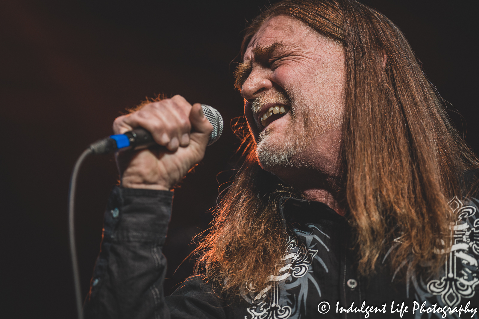 Missouri band lead singer Frank Drummond performing live at Star Pavilion inside of Ameristar Casino in Kansas City, MO on March 18, 2023.