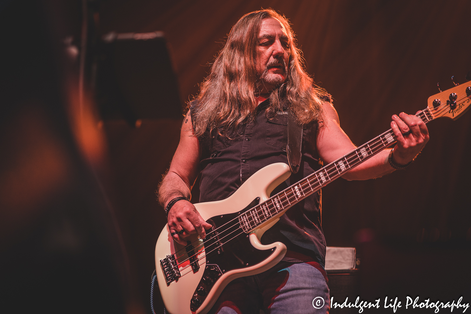 Missouri band bass guitar player Dean "Deano" Foltz live in concert at Ameristar Casino Hotel Kansas City on March 18, 2023.