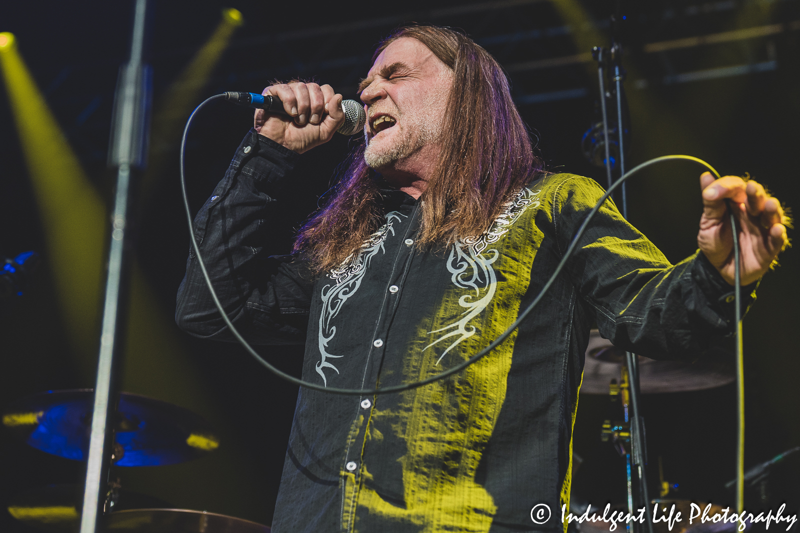 Missouri band frontman Frank Drummond live in concert at Ameristar Casino's Star Pavilion in Kansas City, MO on March 18, 2023.