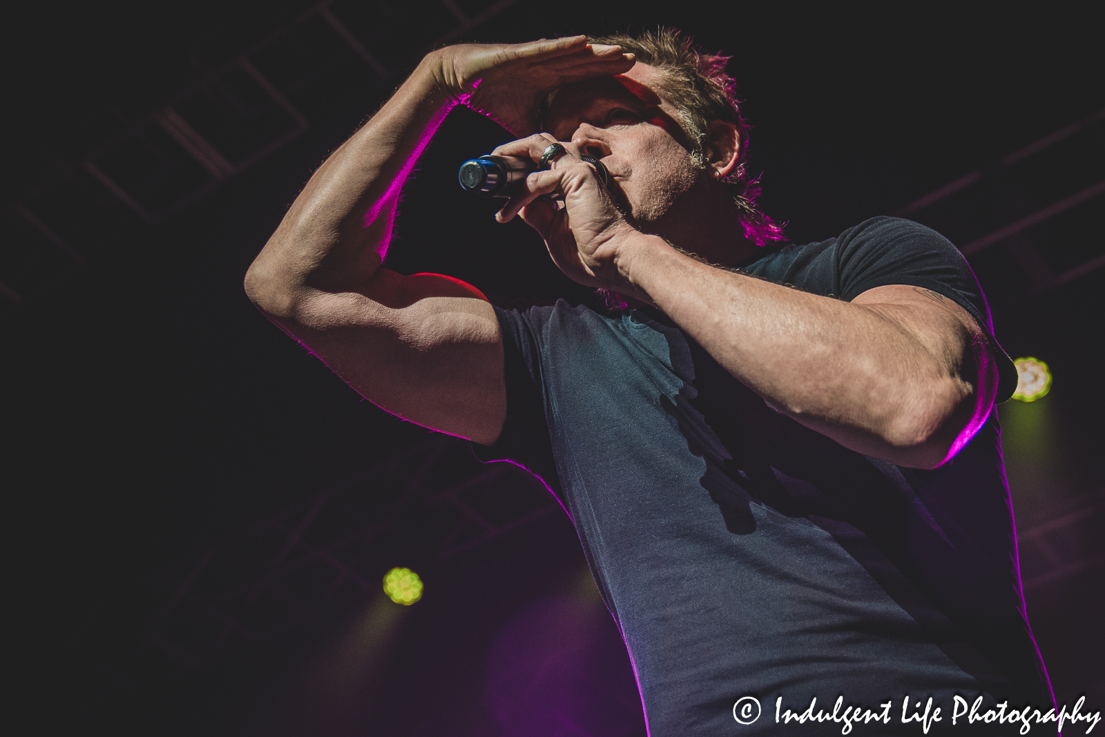 Lead singer Todd Pettygrove of Shooting Star live in concert at Star Pavilion inside of Ameristar Casino in Kansas City, MO on March 18, 2023.