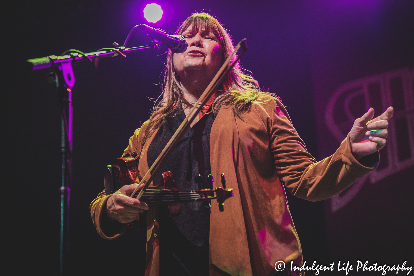 Violin player Janet Jameson of Shooting Star performing live at Star Pavilion inside of Ameristar Casino in Kansas City, MO on March 18, 2023.