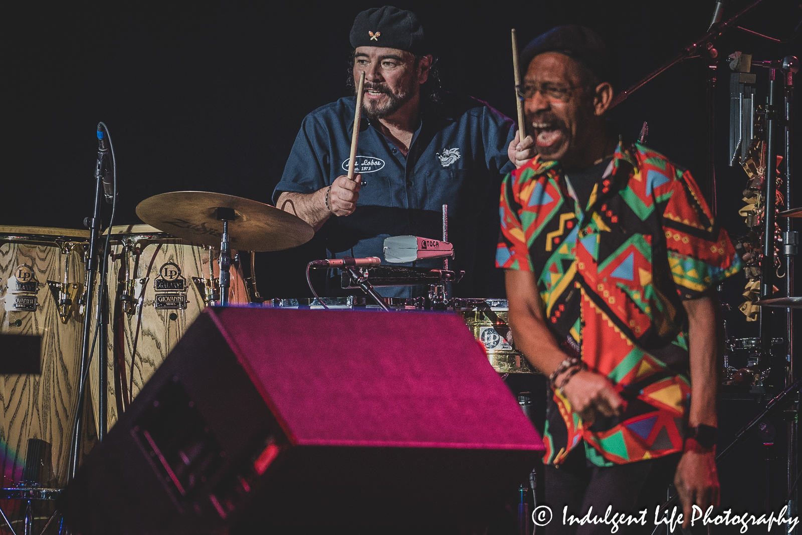 WAR percussionist Marcos Reyes performing live at Star Pavilion inside of Ameristar Casino in Kansas City, MO on March 11, 2023.