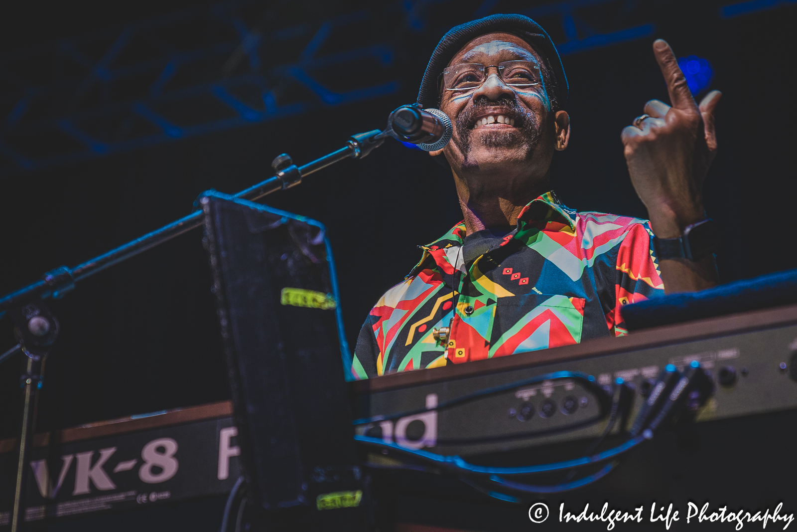 WAR founding member and keyboard player Leroy "Lonnie" Jordan opening the show are Ameristar Casino's Star Pavilion in Kansas City, MO on March 11, 2023.