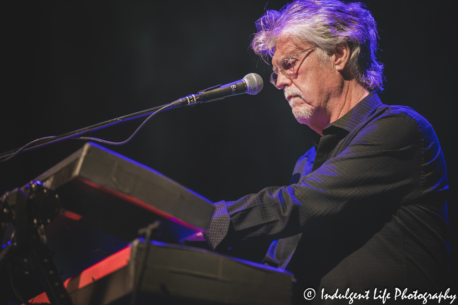 Nitty Gritty Dirt Band keyboardist Bob Carpenter performing live at Ameristar Casino's Star Pavilion in Kansas City, MO on July 8, 2023.