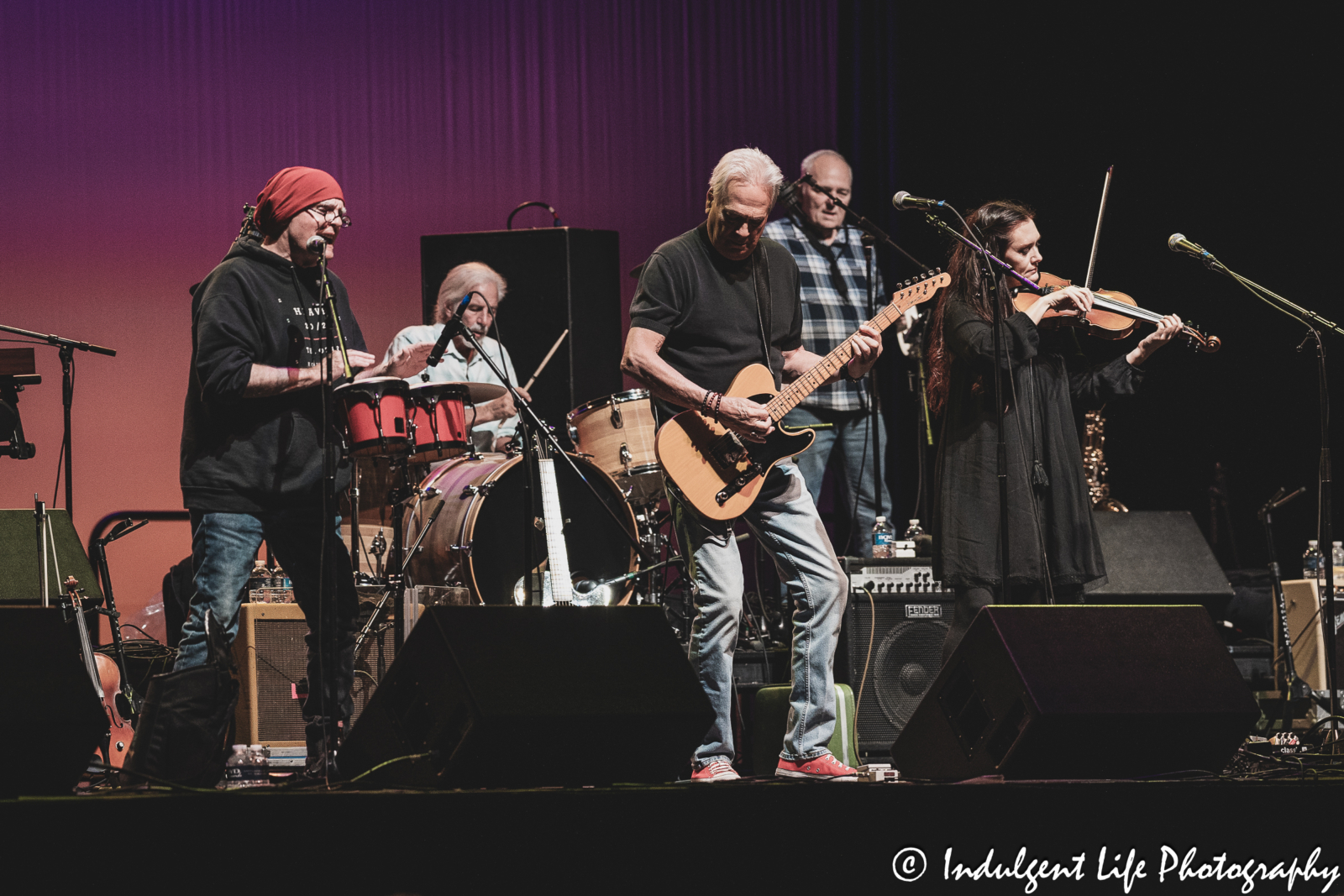 The Ozark Mountain Daredevils frontman John Dillon and bandmates performing live together at Ameristar Casino's Star Pavilion in Kansas City, MO on November 11, 2023.