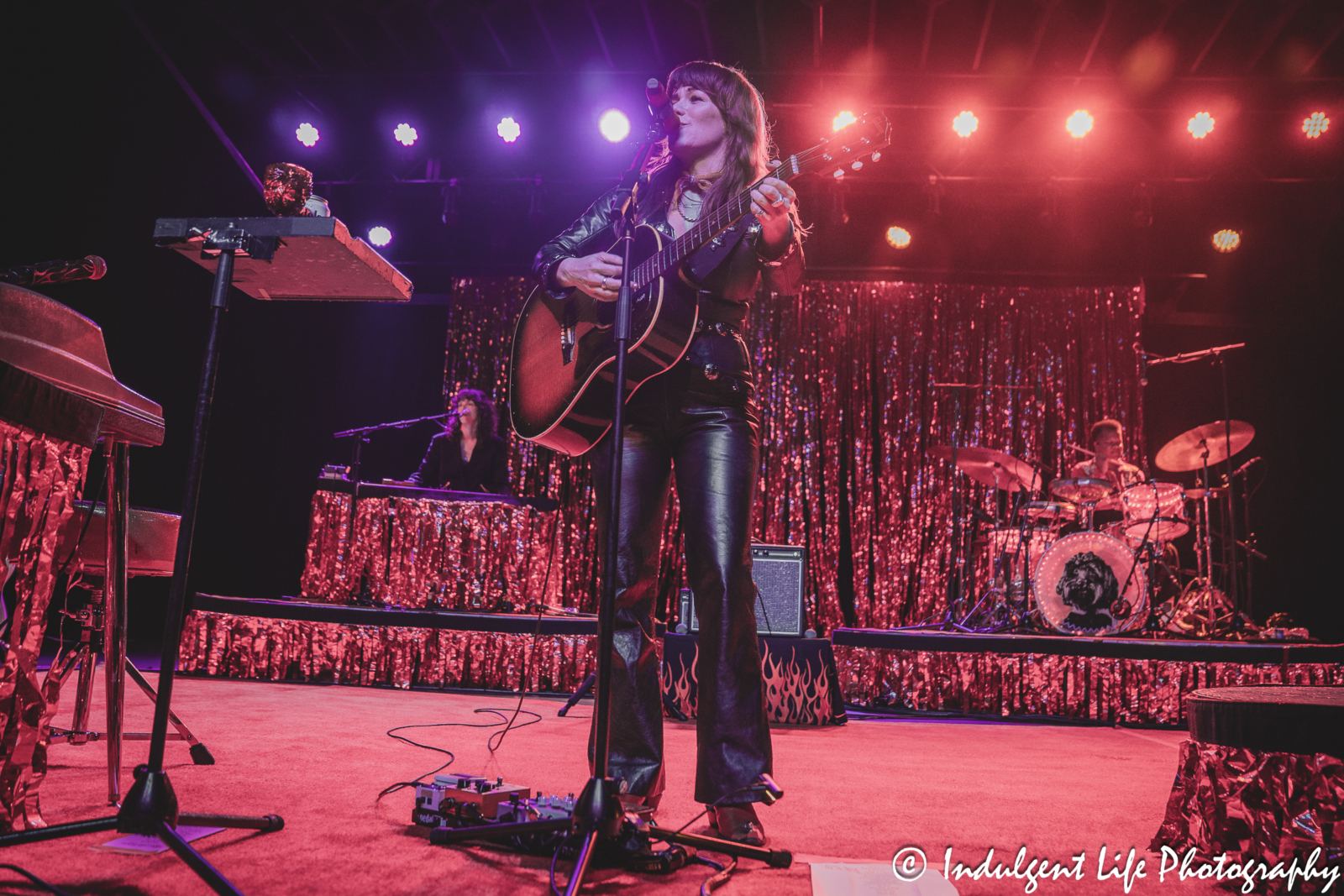 Jenny Lewis playing the acoustic guitar live at The Truman in downtown Kansas City, MO on March 5, 2024.