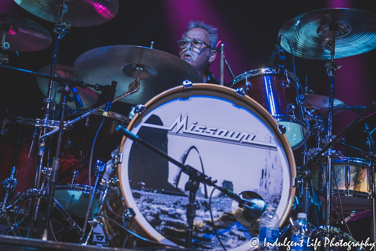 Missouri band founding member and drummer Bill Larson live in concert at Ameristar Casino's Star Pavilion in Kansas City, MO on April 20, 2024.