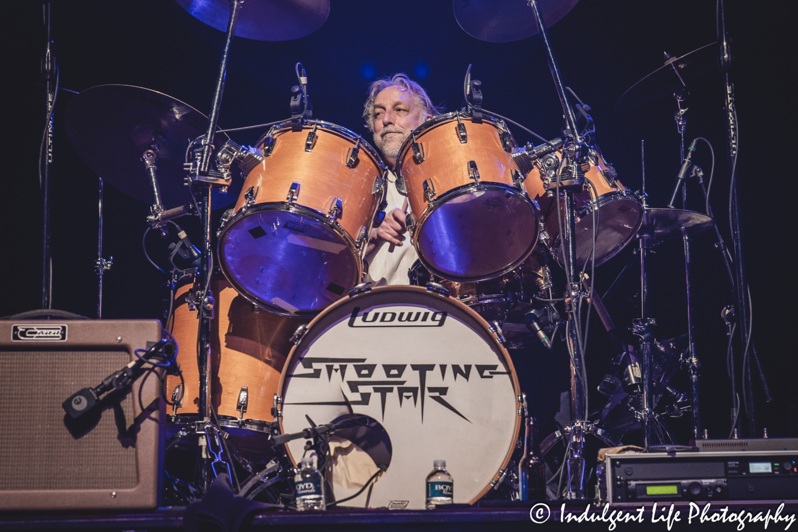 Founding member and drummer Steve Thomas of Shooting Star performing live in concert at Ameristar Casino in Kansas City, MO on April 20, 2024.