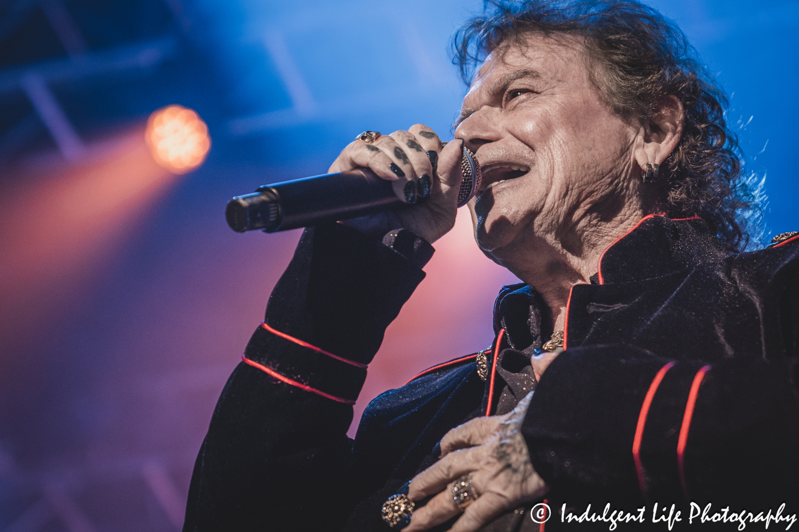 Russell Hitchcock of Australian soft rock duo Air Supply singing "Just as I Am" at Ameristar Casino in Kansas City, MO on May 4, 2024.