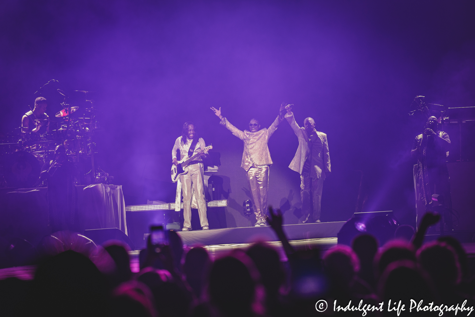 Earth, Wind & Fire (EW&F) opening up its live concert performance at T-Mobile Center in downtown Kansas City, MO on June 6, 2024.