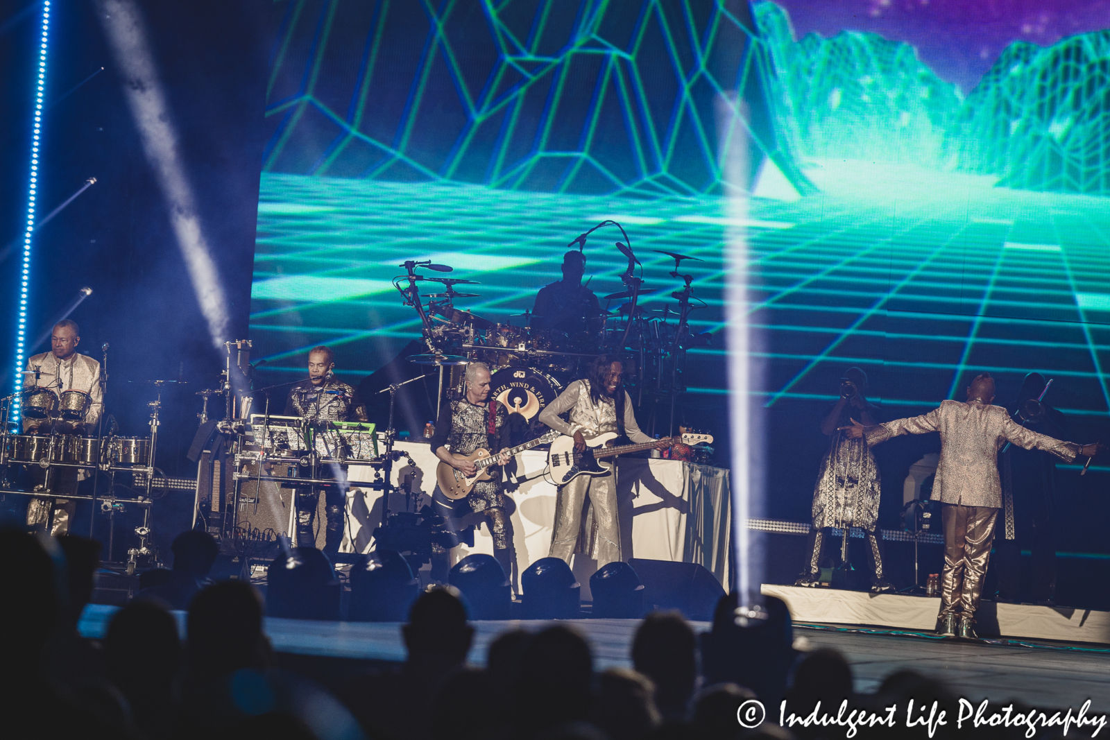 Earth, Wind & Fire (EW&F) performing "Let Your Feelings Show" live at T-Mobile Center in downtown Kansas City, MO on June 6, 2024.