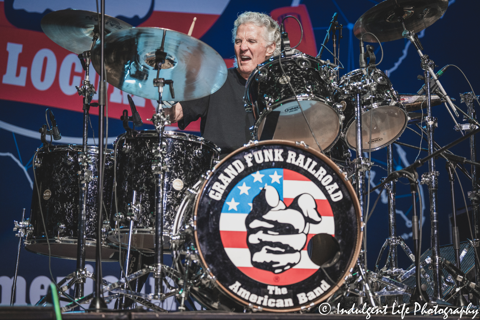 Founding member and drummer Don Brewer of Grand Funk Railroad performing "Shinin' On" at Ameristar Casino in Kansas City, MO on June 21, 2024.