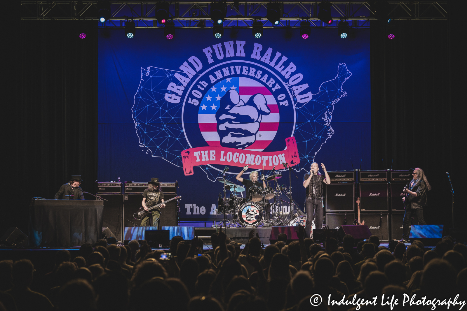 Grand Funk Railroad live in concert on the "Loco-Motion" 50th anniversary tour at Star Pavilion inside of Ameristar Casino on June 21, 2024.
