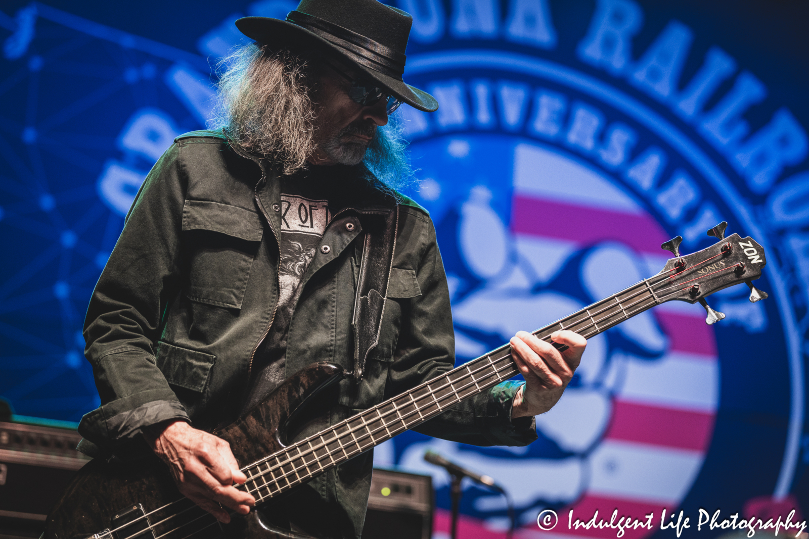 Bass guitarist Mel Schacher of Grand Funk Railroad performing live in concert at Ameristar Casino's Star Pavilion in Kansas City, MO on June 21, 2024.