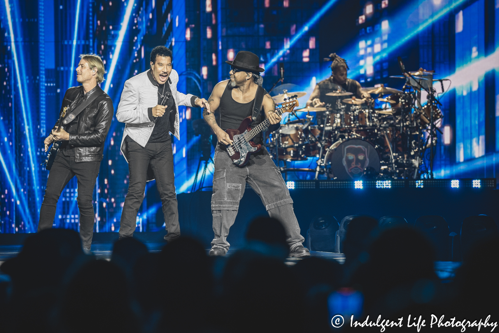 Lionel Richie and his bandmates performing "Running With the Night" live at T-Mobile Center in downtown Kansas City, MO on June 6, 2024.