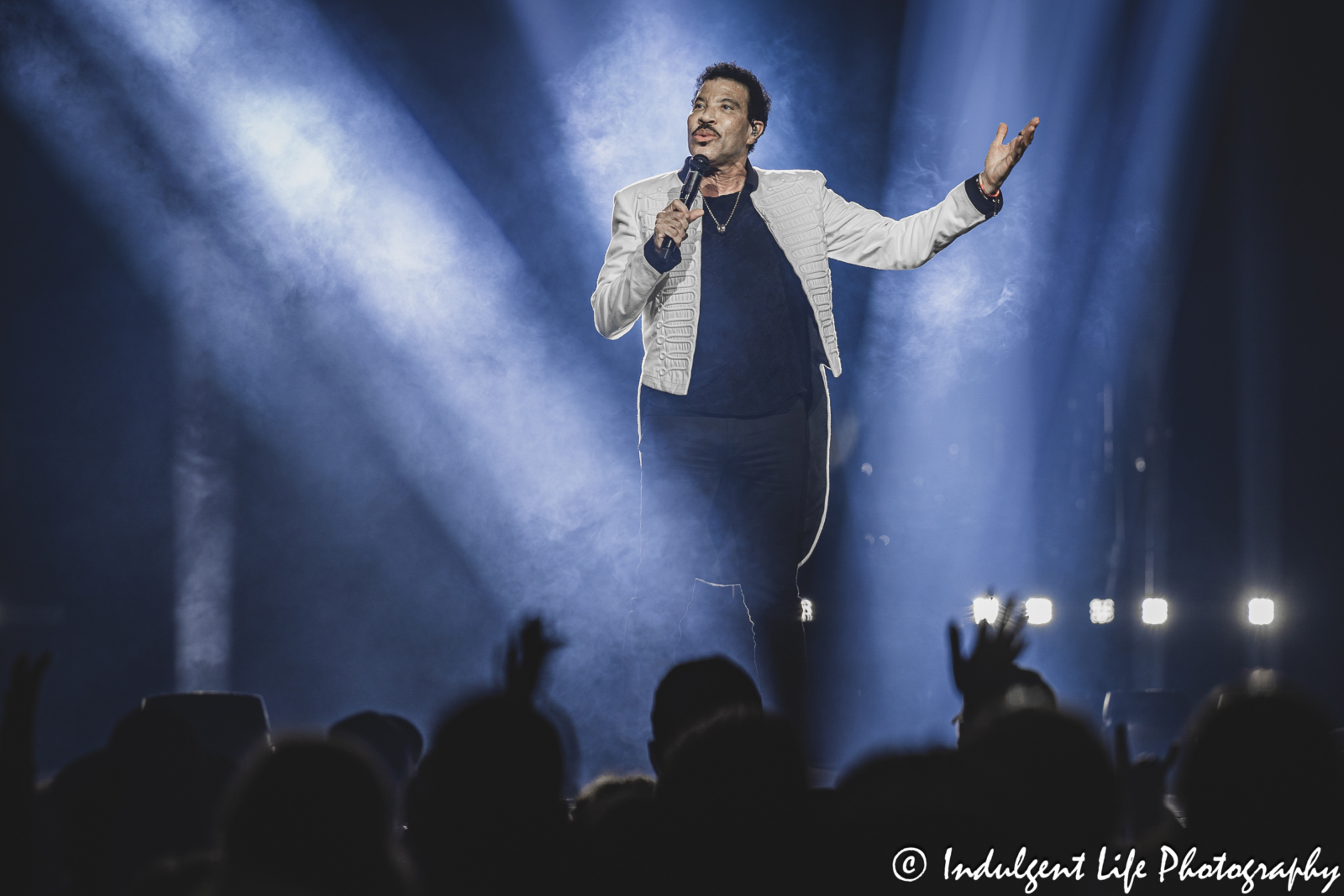 Lionel Richie performing "Hello" live on the "Sing A Song All Night Long" tour stop at T-Mobile Center in downtown Kansas City, MO on June 6, 2024.