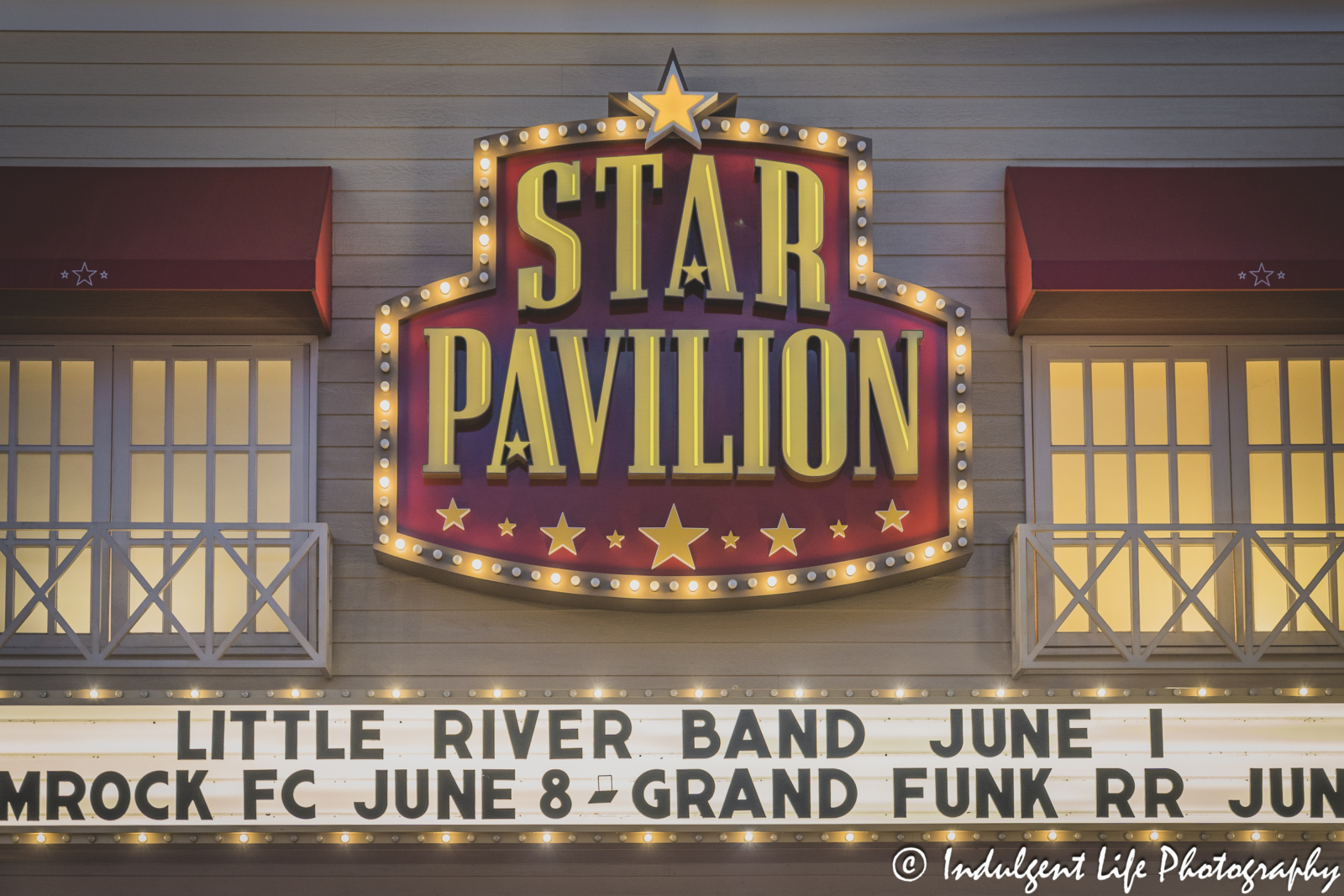 Star Pavilion marquee at Ameristar Casino in Kansas City, MO featuring Little River Band on June 1, 2024.