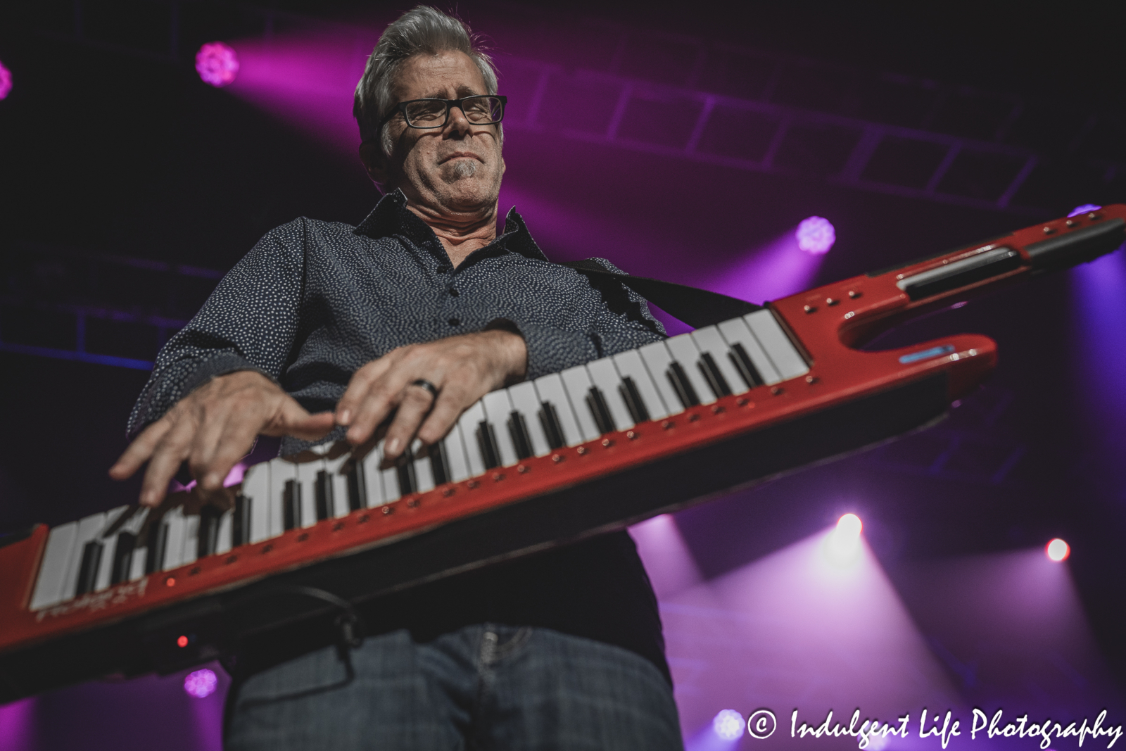 Chris Marion of LRB jamming on the keytar at Ameristar Casino's Star Pavilion in Kansas City, MO on June 1, 2024.