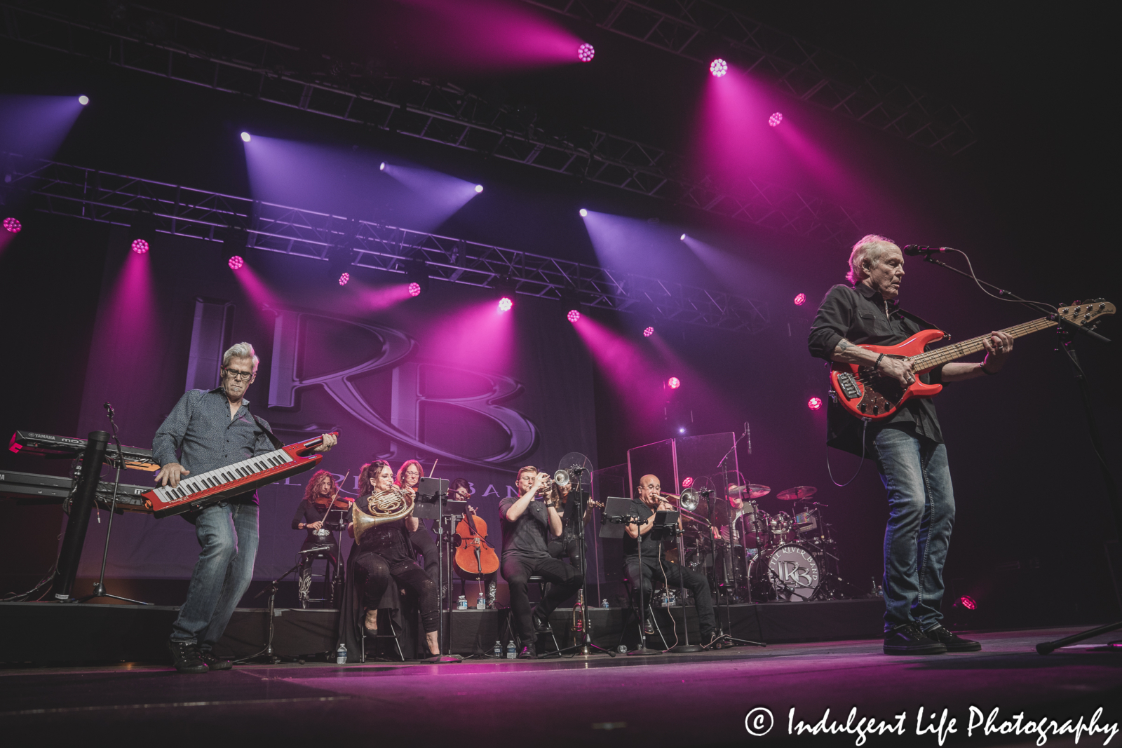 Little River Band lead singer Wayne Nelson and keytar player Chris Marion performing live together at Ameristar Casino's Star Pavilion in Kansas City, MO on June 1, 2024.