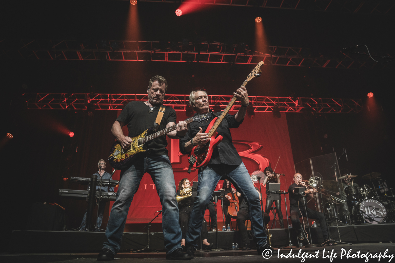 LRB frontman and bass player Wayne Nelson performing with guitarist Colin Whinnery at Ameristar Casino in Kansas City, MO on March 25, 2023.