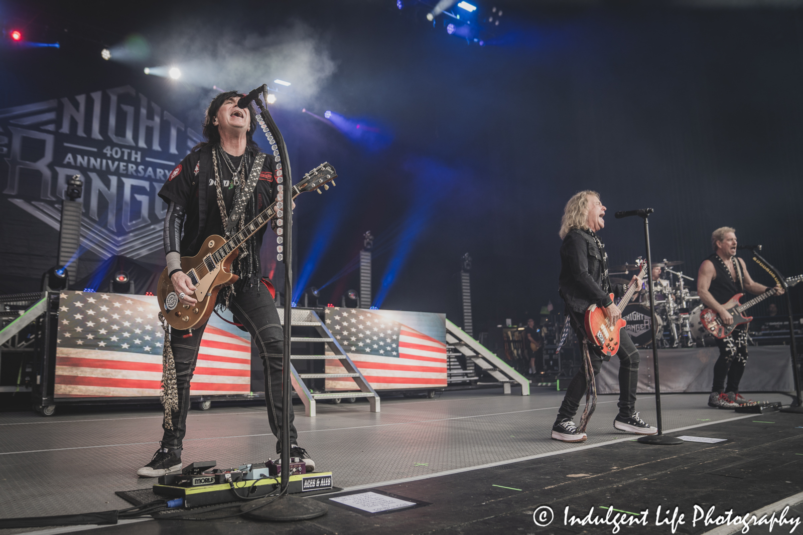 Guitar player Keri Kelli of Night Ranger and the band performing live in concert at Starlight Theatre in Kansas City, MO on June 19, 2024.