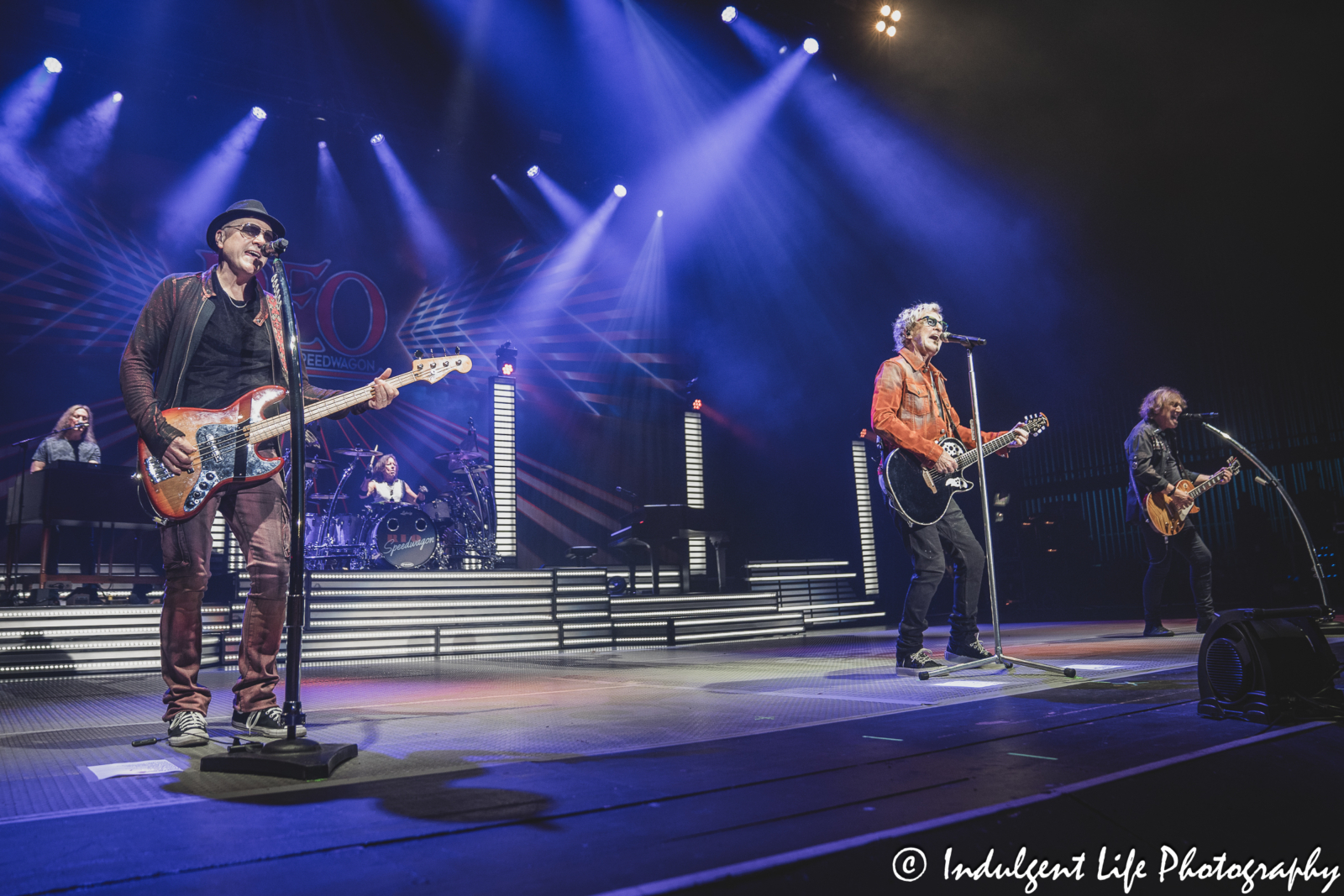 REO Speedwagon in a live concert performance at Starlight Theatre in Kansas City, MO on June 19, 2024.