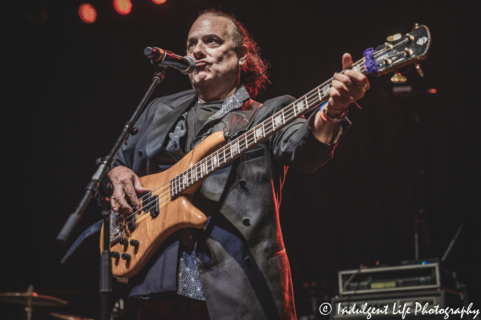 Bass guitarist Rick Reese performing live with Eddie Muñoz of The Plimsouls at Uptown Theater in Kansas City, MO on July 7, 2024.