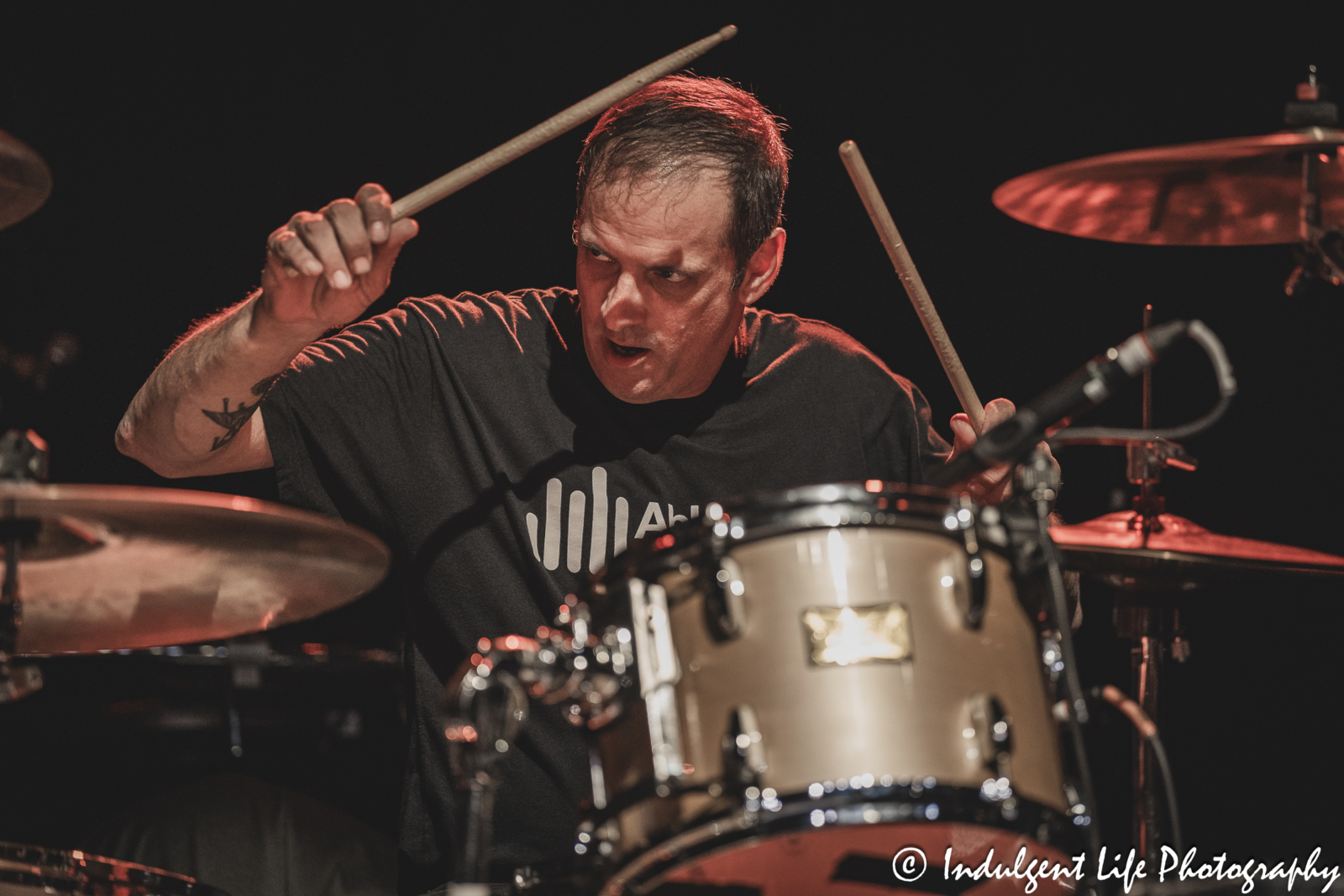 Drummer Rick West live in concert with Eddie Muñoz of The Plimsouls at Uptown Theater in Kansas City, MO on July 7, 2024.