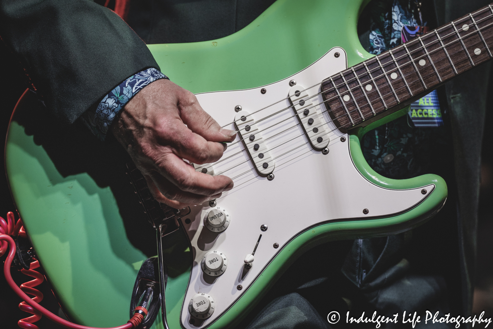 Guitar as played by Eddie Muñoz of The Plimsouls during his live performance at Uptown Theater in Kansas City, MO on July 7, 2024.