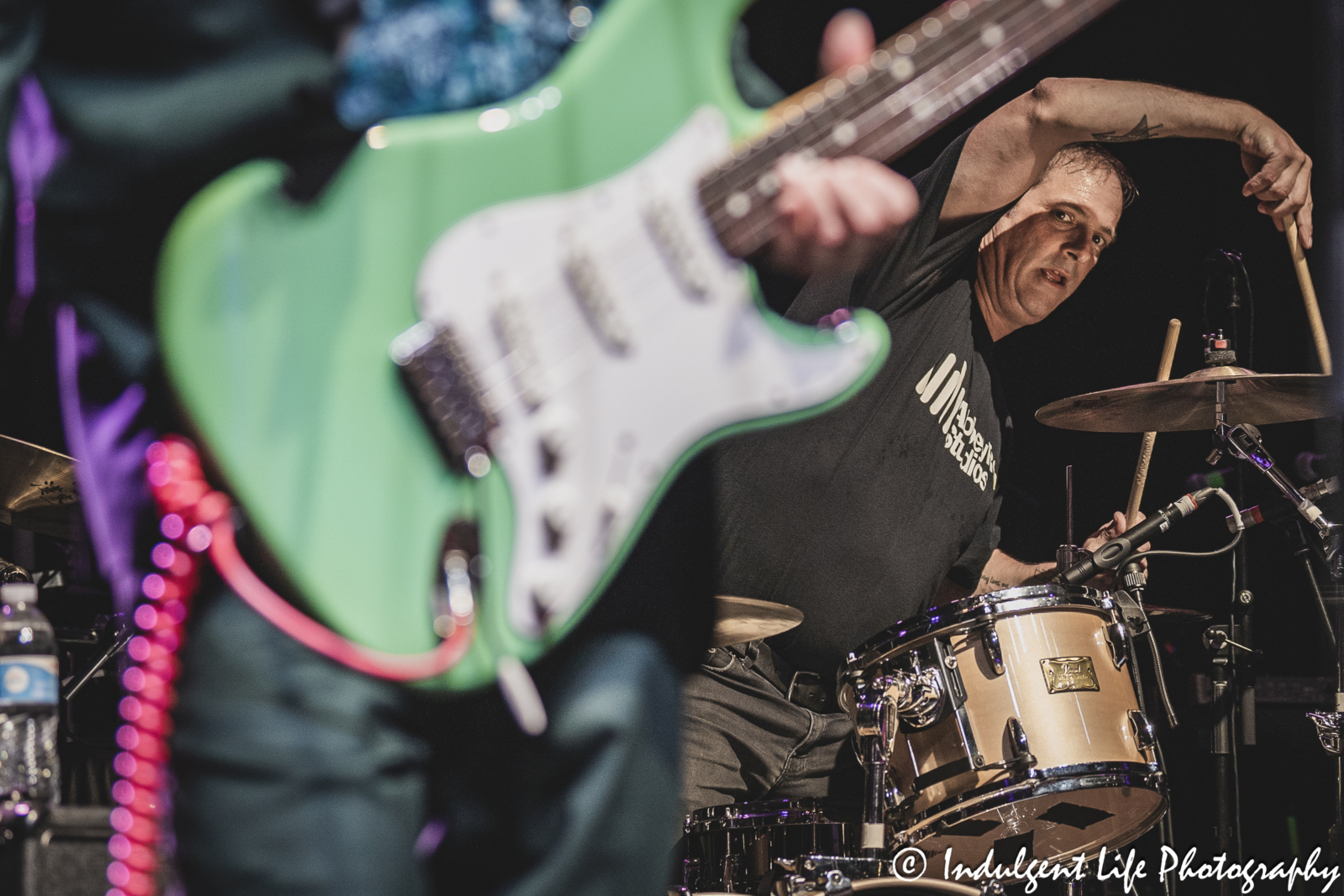 Drummer Rick West and guitar of Eddie Muñoz of The Plimsouls as they performed at Uptown Theater in Kansas City, MO on July 7, 2024.