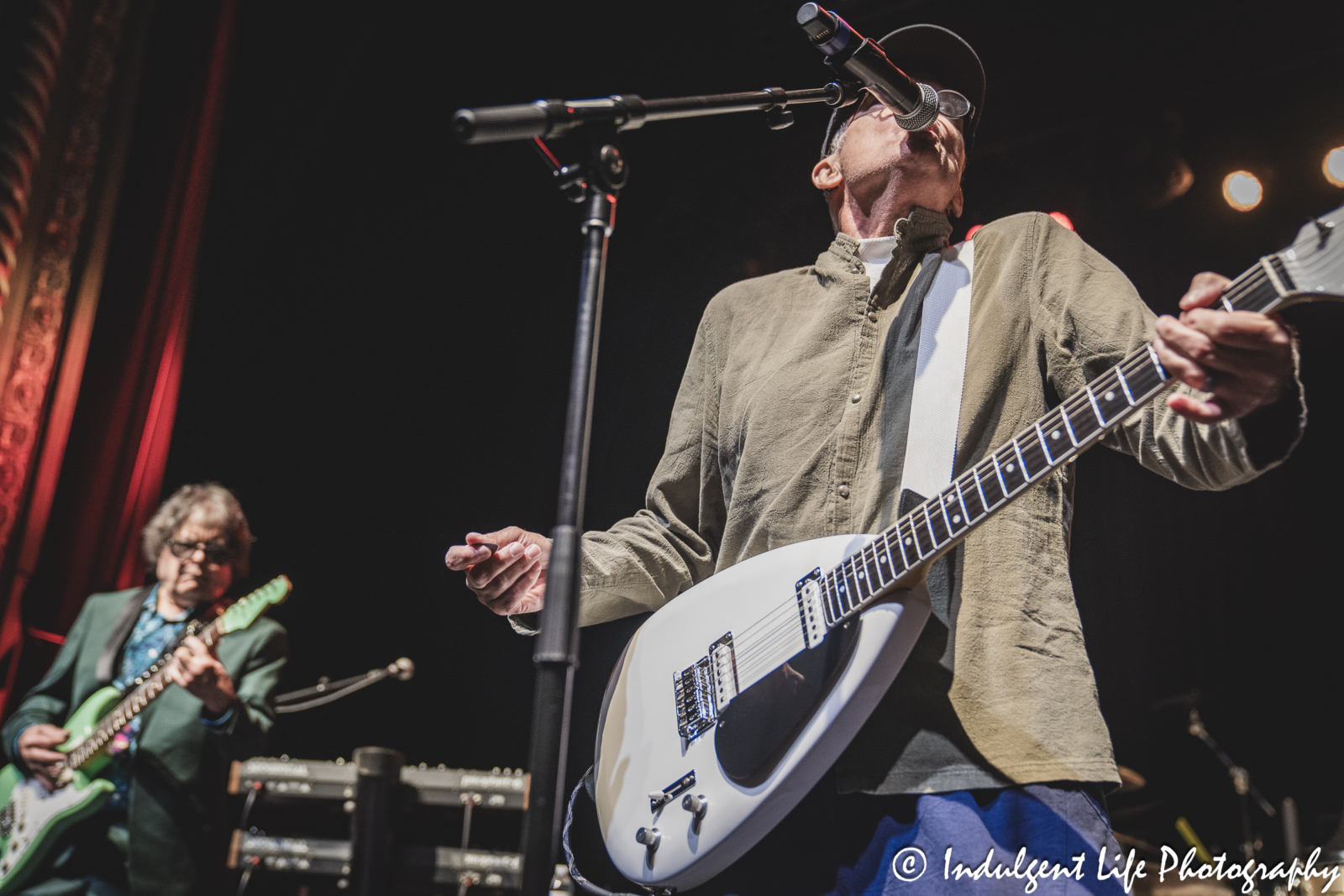 Singer and guitarist Stephen Blackburn performing with Eddie Muñoz of The Plimsouls at Uptown Theater in Kansas City, MO on July 7, 2024.