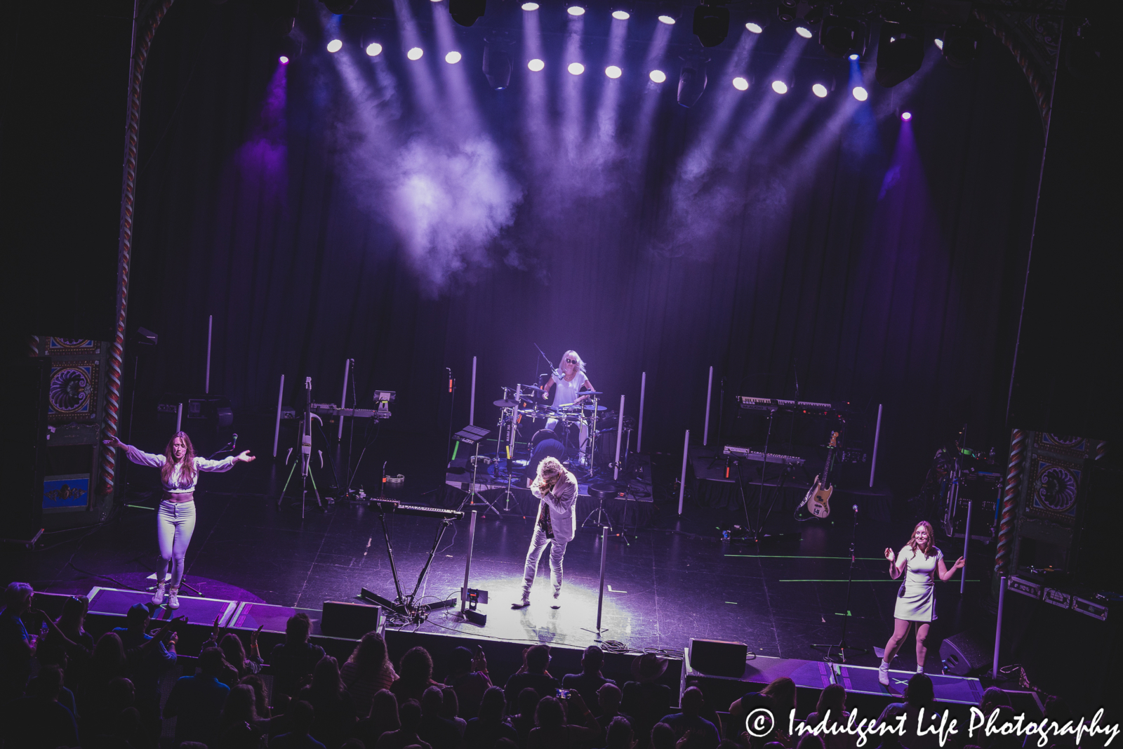 Tom Bailey of the Thompson Twins playing the harmonica live at Uptown Theater in Kansas City, MO on July 7, 2024.