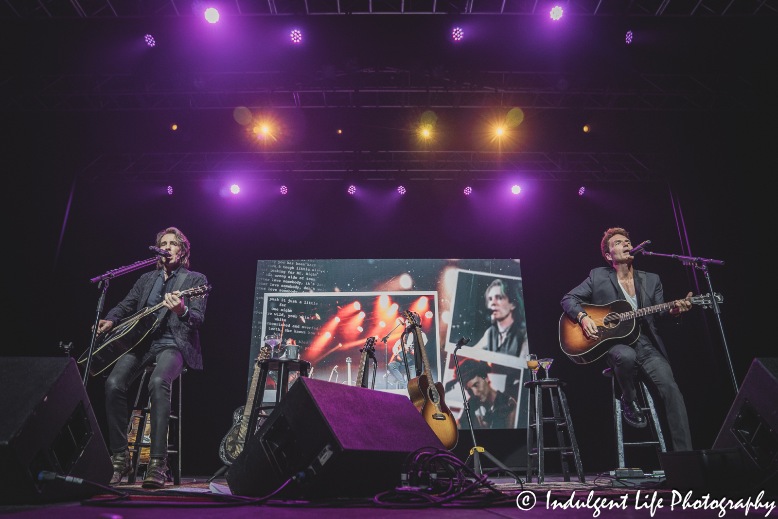 Live acoustic concert featuring Rick Springfield and Richard Marx together at Ameristar Casino's Star Pavilion in Kansas City, MO on August 24, 2024.