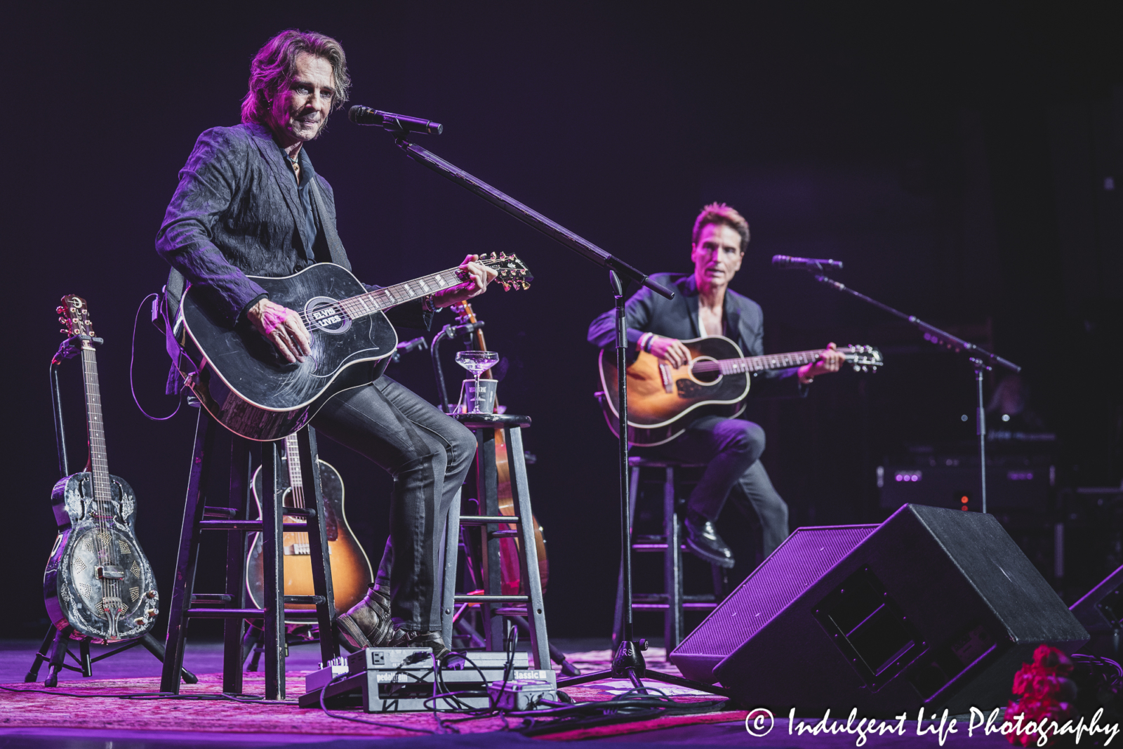 Rick Springfield and Richard Marx preparing to perform "Affair of the Heart" live at Star Pavilion inside of Ameristar Casino in Kansas City, MO on August 24, 2024.