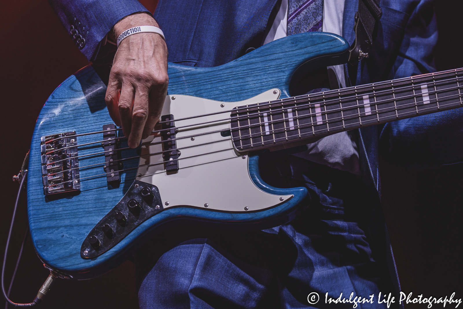 Guitar of ABC bass player as he performed live at Uptown Theater in Kansas City, MO on August 25, 2024.