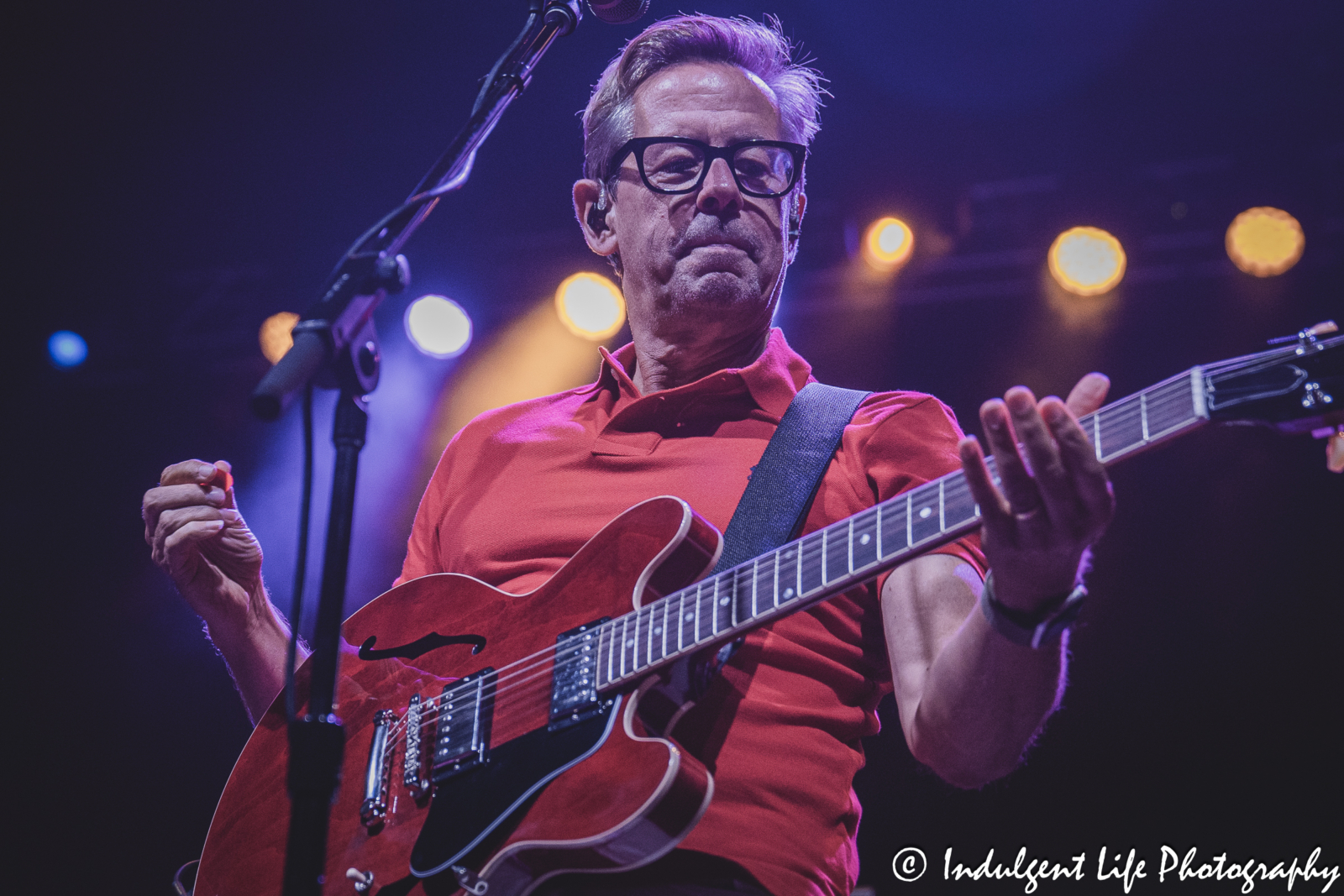 Frontman and guitarist Nick Heyward of Haircut 100 opening up the band's concert at Uptown Theater in Kansas City, MO on August 25, 2024.