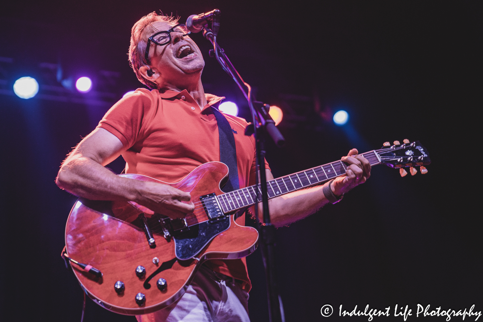 Haircut 100 frontman Nick Heyward singing live in concert at Uptown Theater in Kansas City, MO on August 25, 2024.