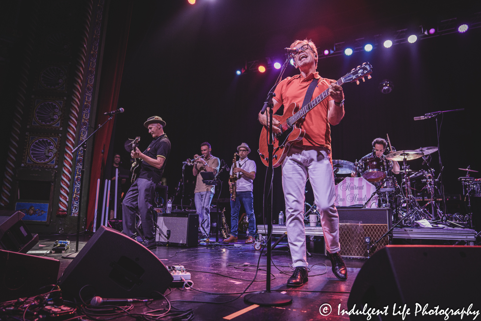 Frontman and guitarist Nick Heyward singing live with his band Haircut 100 at Uptown Theater in Kansas City, MO on August 25, 2024.