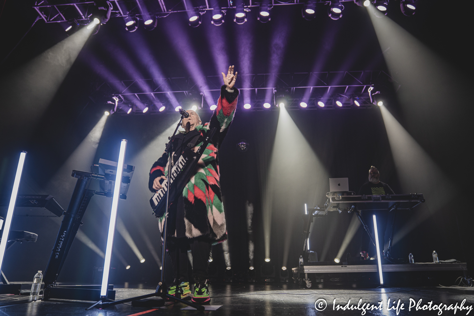 Howard Jones and bandmate Robbie Bronnimann performing "Like to Get to Know You Well" together at Uptown Theater in Kansas City, MO on August 25, 2024.