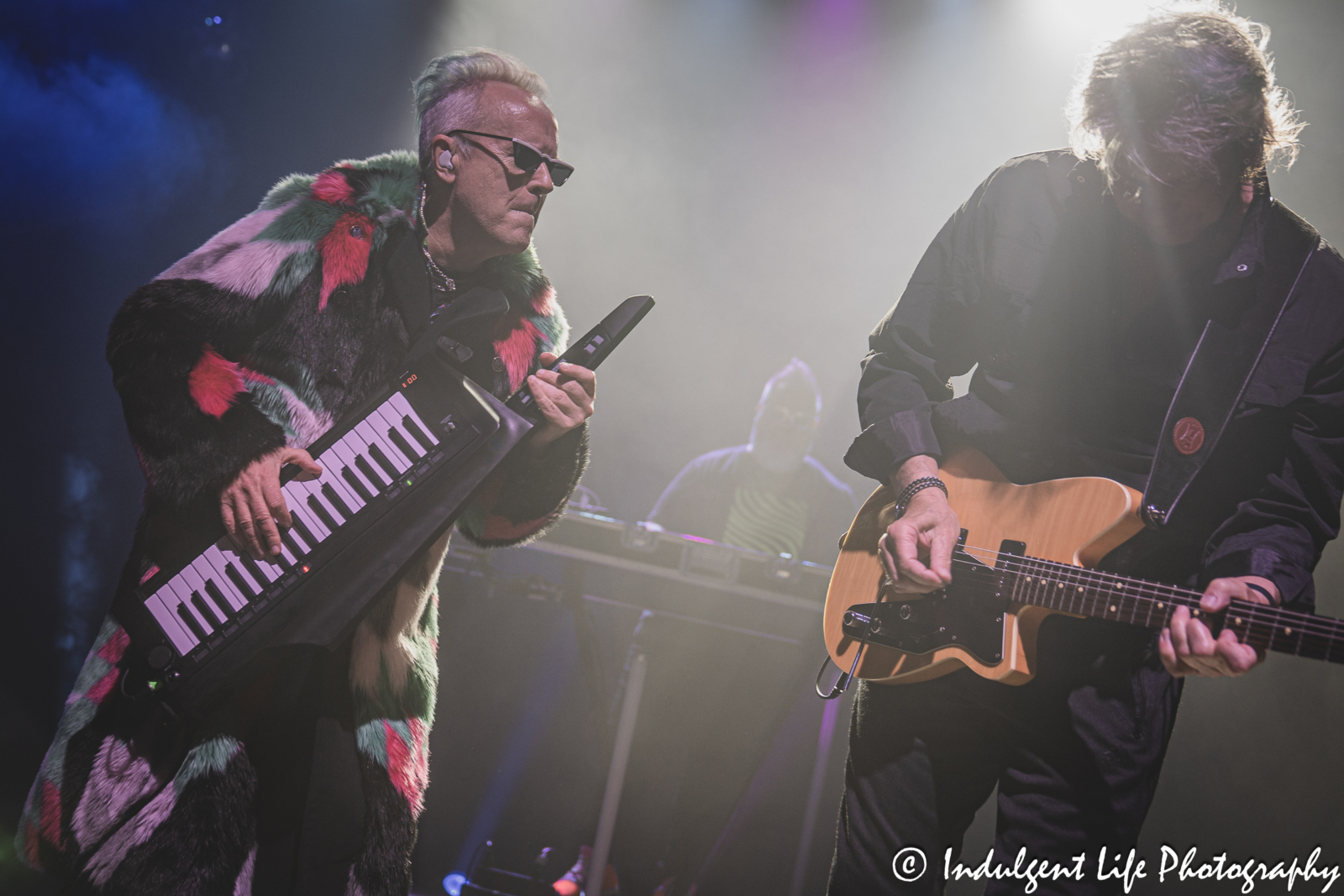 Howard Jones performing with band members Robin Boult and Robbie Bronnimann at Uptown Theater in Kansas City, MO on August 25, 2024.