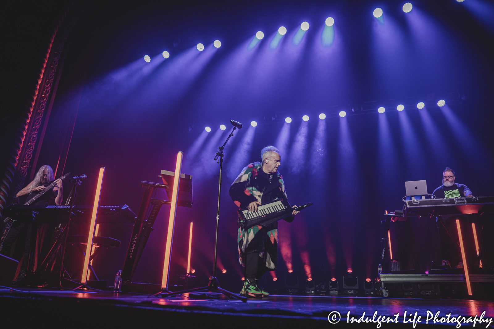 Howard Jones performingwith bandmates Nick Beggs and Robbie Bronnimann at Uptown Theater in Kansas City, MO on August 25, 2024.