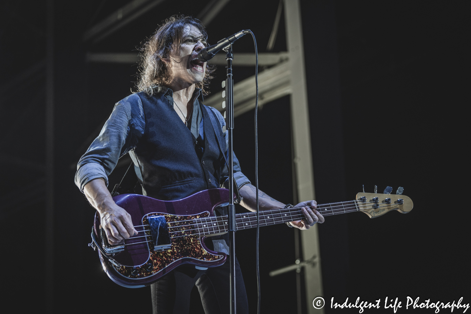 Foreigner guitarist Luis Maldonado performing "Cold As Ice" at Azura Amphitheater in Bonner Springs, KS on October 5, 2024.