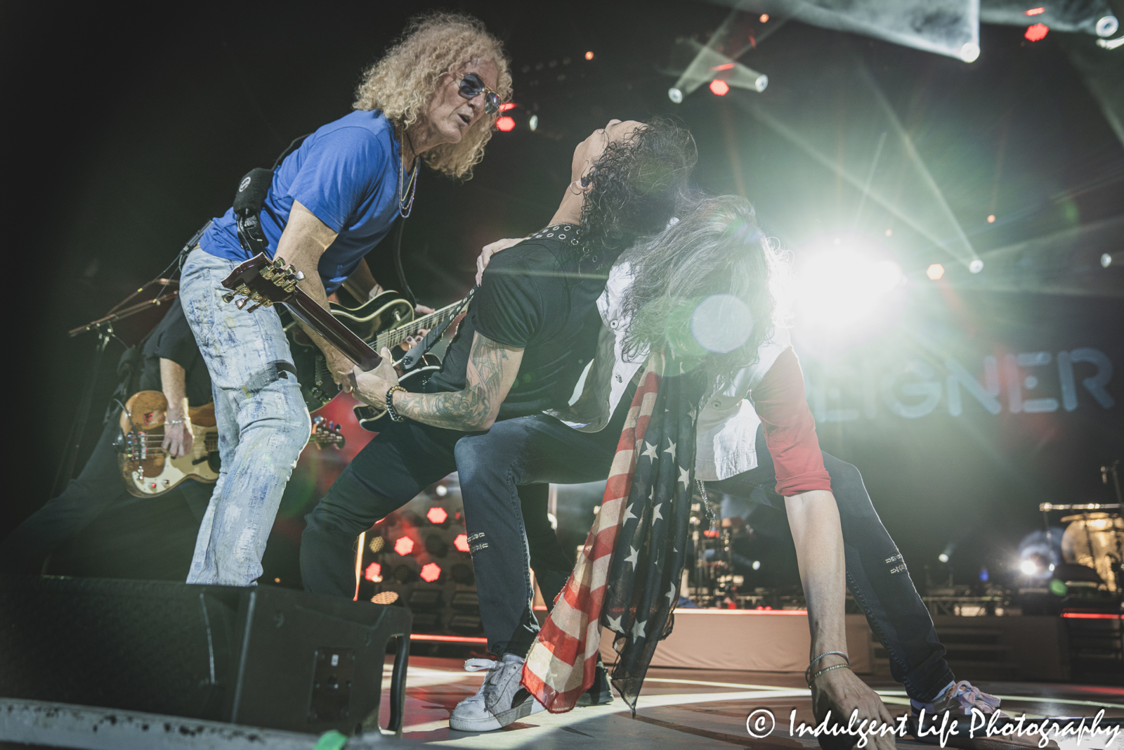 Foreigner frontline performing "Hot Blooded" at Azura Amphitheater in Bonner Springs, KS on October 5, 2024.