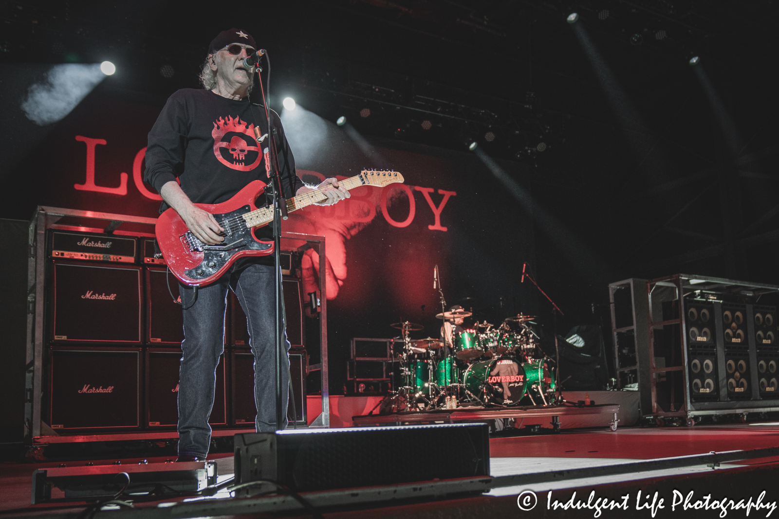 Guitar player Paul Dean of Loverboy opening the band's concert with "Notorious" at Azura Amphitheater in Bonner Springs, KS on October 5, 2024.