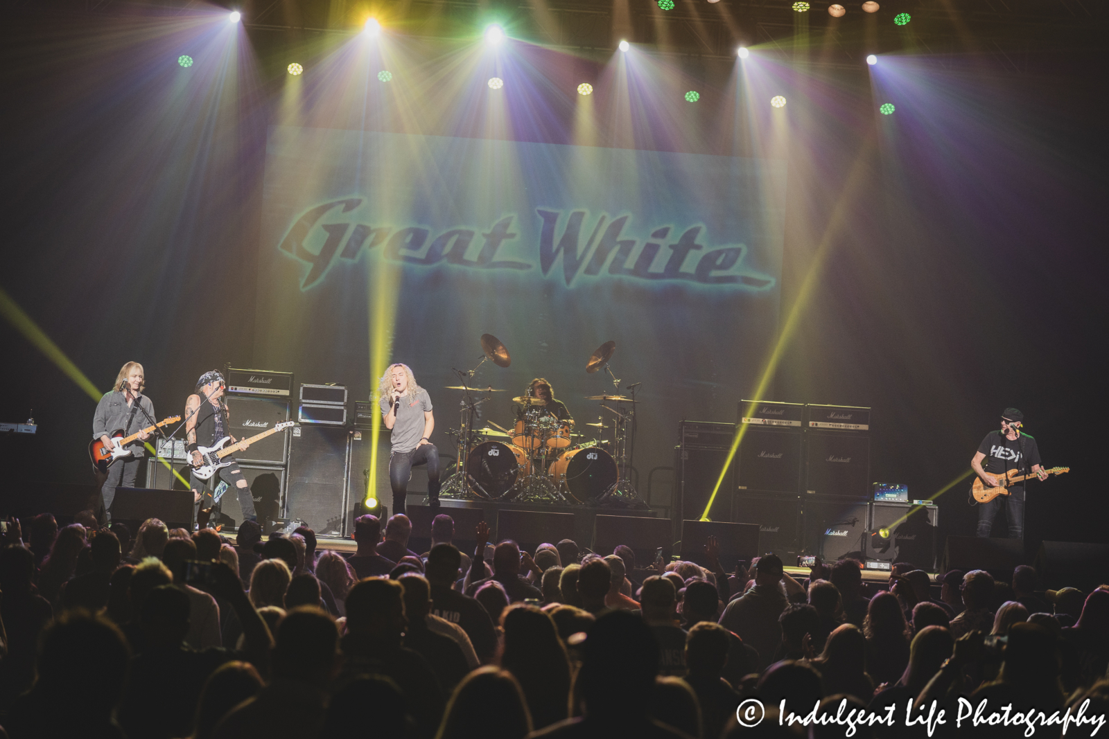 Great White performing live in concert at Ameristar Casino's Star Pavilion in Kansas City, MO on October 19, 2024.