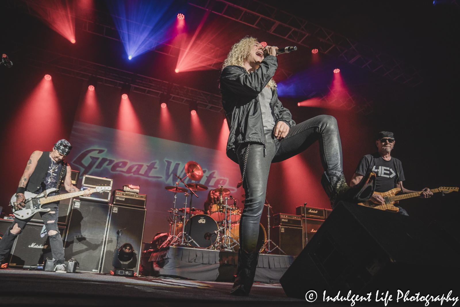 Great White frontman Brett Carlisle performing live at Ameristar Casino's Star Pavilion in Kansas City, MO on October 19, 2024.