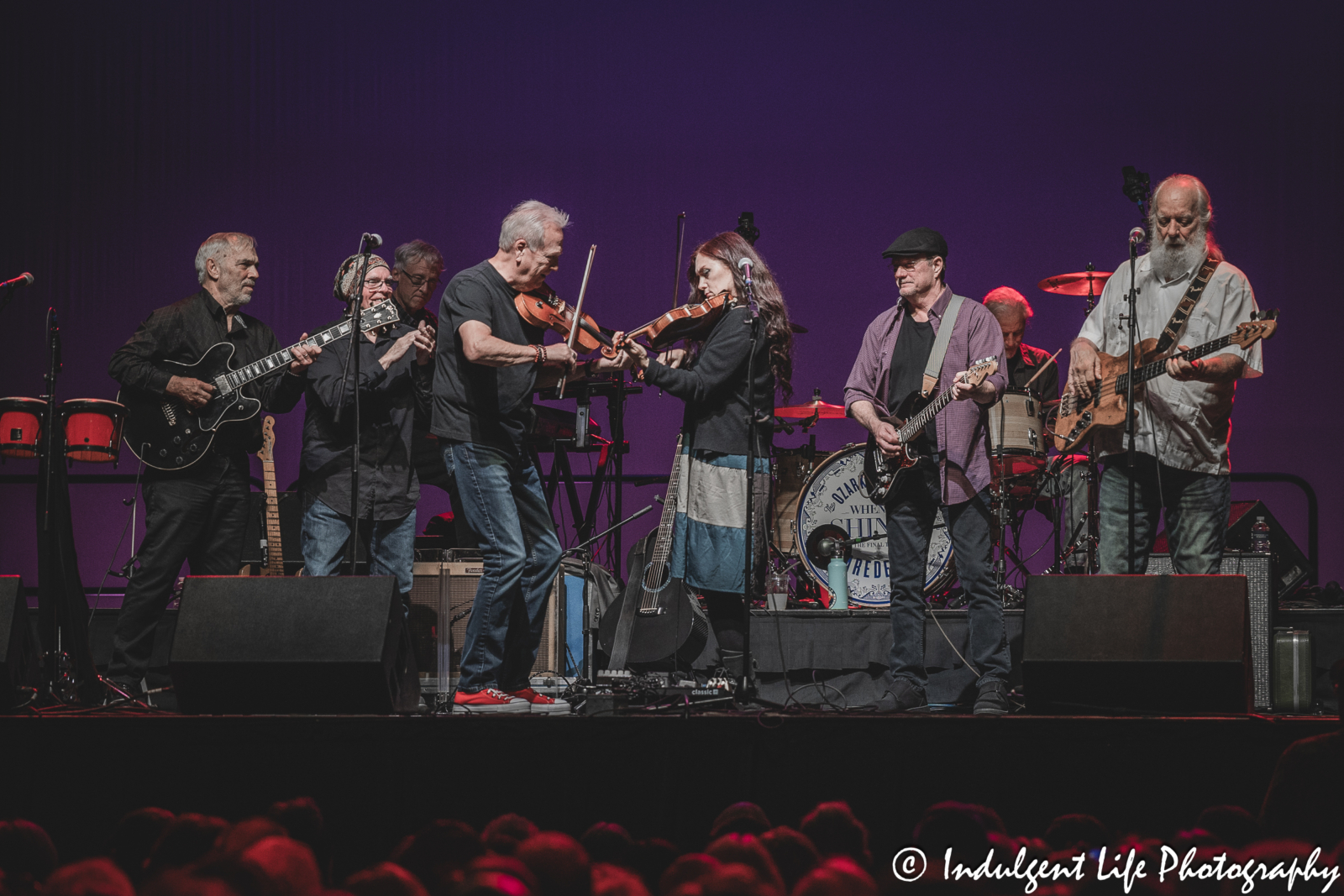 John Dillon and Molly Healey of The Ozark Mountain Daredevils player violins together at Ameristar Casino in Kansas City, MO on November 8, 2024.