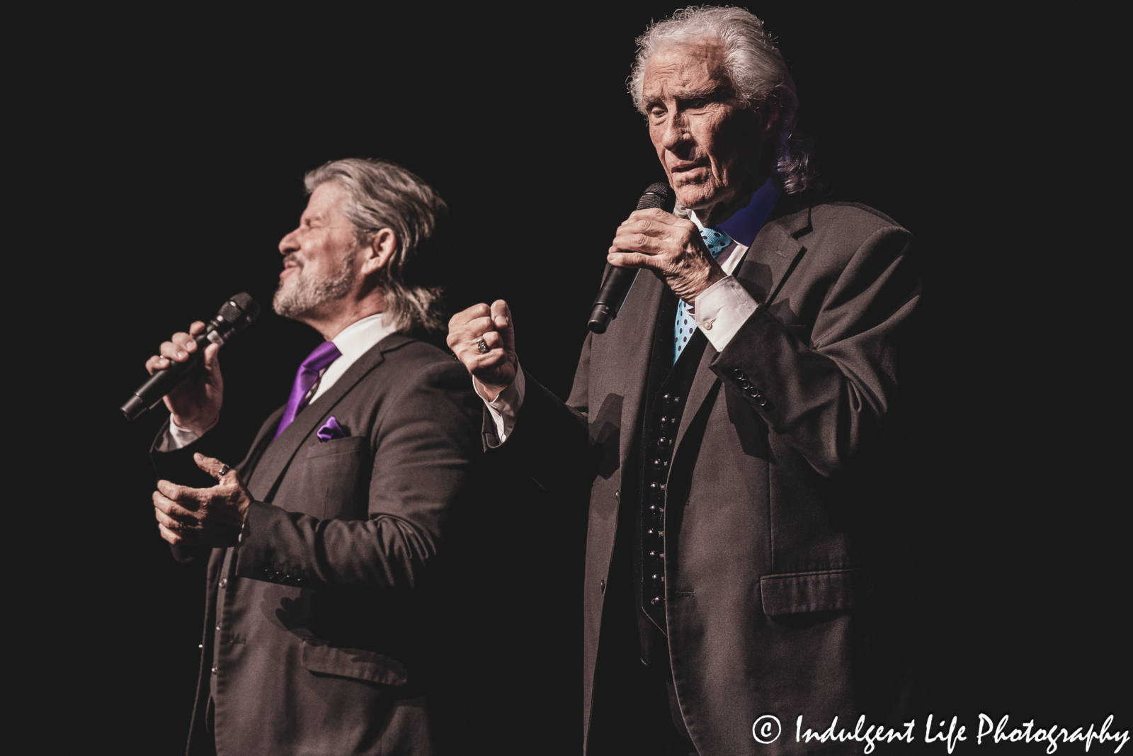 The Righteous Brothers duo of Bill Medley and Bucky Heard live in concert at Kauffman Center for the Performing Arts in downtown Kansas City, MO on September 14, 2024.